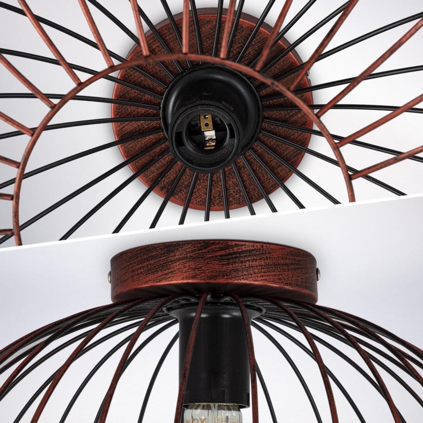 B.K. Licht 1471 - Surface-mounted takkrona  RETRO 1xE27/40W/230V koppar