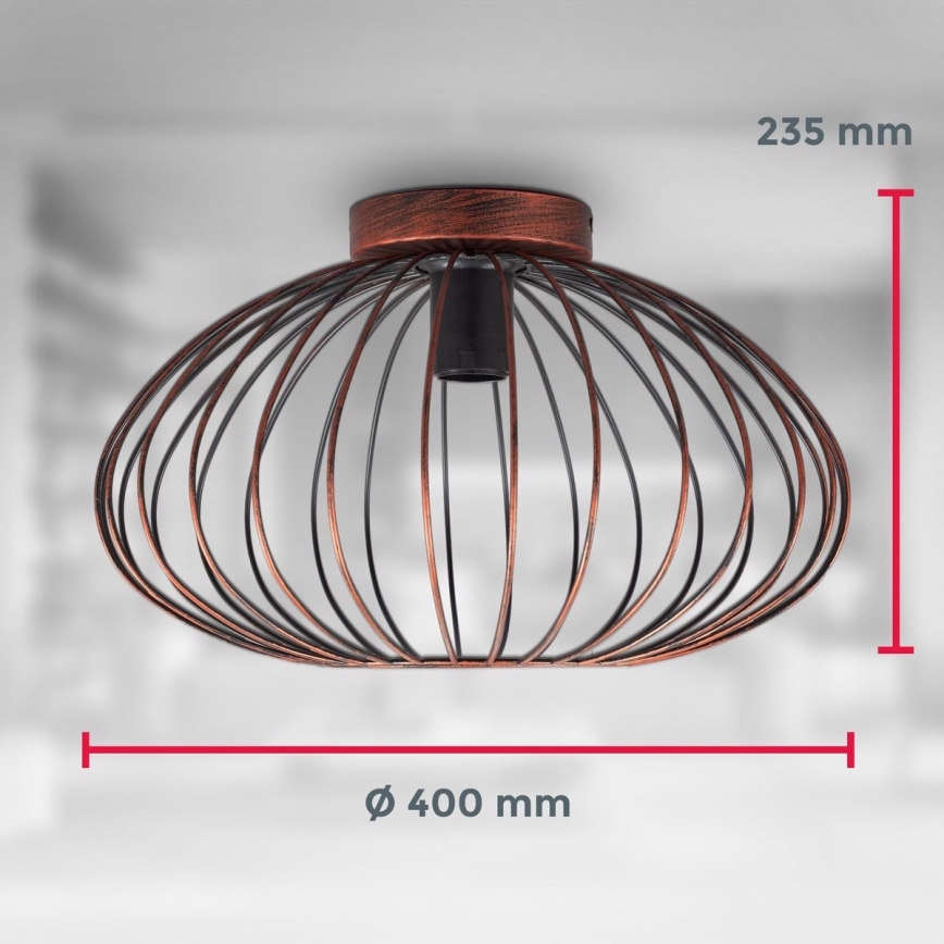 B.K. Licht 1471 - Surface-mounted takkrona  RETRO 1xE27/40W/230V koppar