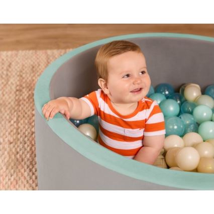 B-Toys - Barnpool med bollar diameter 89 cm grå/turkos