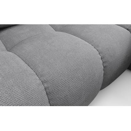 ALMADA L-formad klädd hörnsoffa med bäddfunktion och förvaringsutrymme — högerutförande, grå