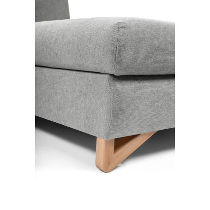 L-formad utfällbar stoppad hörnsoffa AVESTA, höger, med förvaringsutrymme, grå