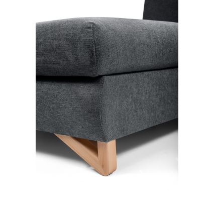 Bäddbar L-formad stoppad hörnsoffa med förvaringsutrymme AVESTA, vänster, antracitgrå