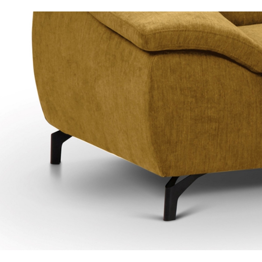 Utdragbar hörnsoffa med förvaringsutrymme i L-form BRESCIA höger gul