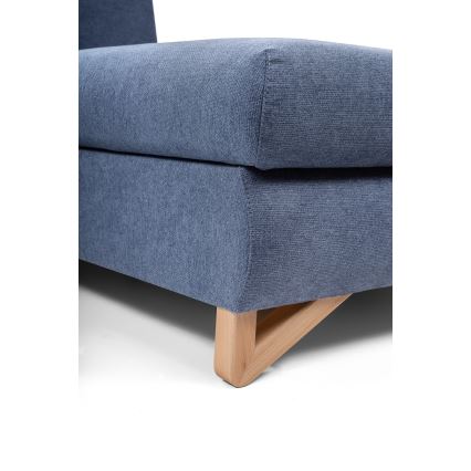 Utdragbar stoppad hörnsoffa i L‑form med förvaringsutrymme AVESTA, höger, blå