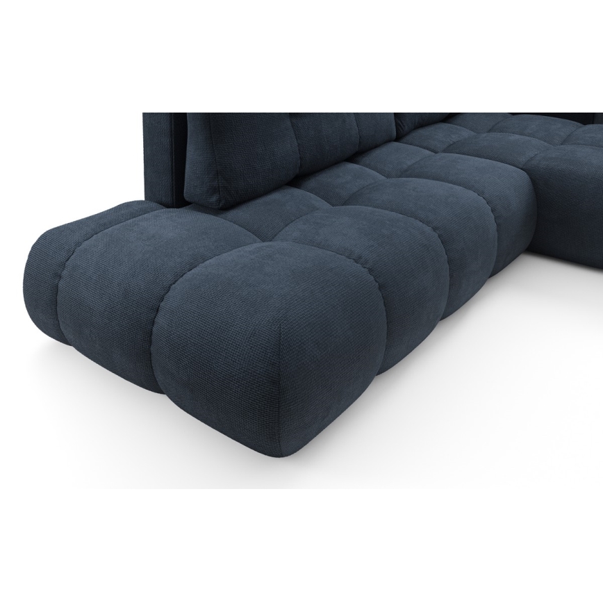 ALMADA L-formad bäddbar hörnsoffa med förvaringsutrymme, högerutförande, blå