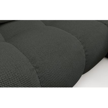 Tygklädd L‑formad hörnsoffa med utdragbar bädd och förvaringsutrymme ALMADA, högerutförande, antracit