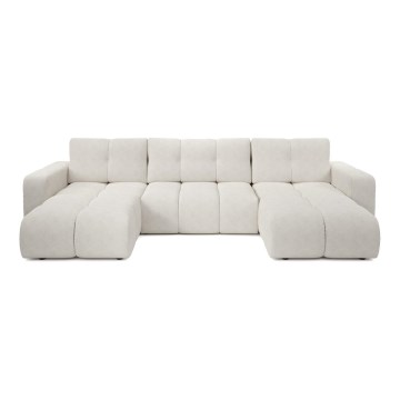 Bäddbar stoppad U-soffa med förvaringsutrymme ALMADA, beige