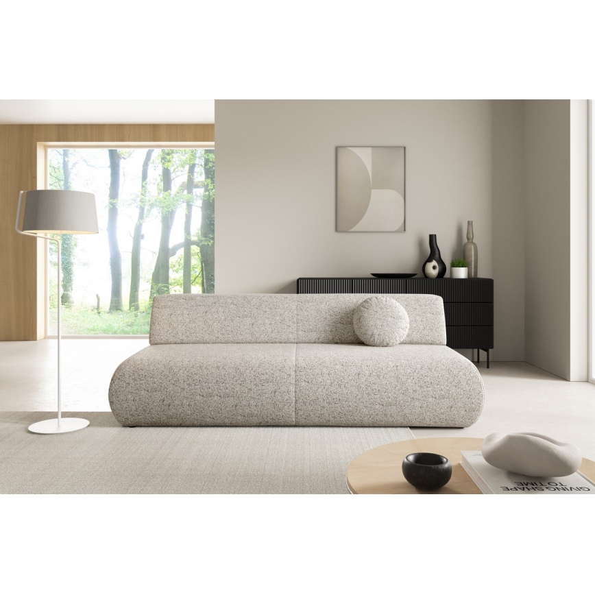 Bäddbar tresitssoffa med förvaring PRATO beige