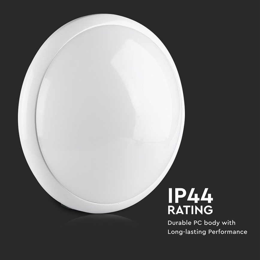 Badrum takbelysning med sensor 1xE27/60W/230V IP44 ø 29,6 cm