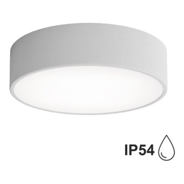 Badrumsarmatur med sensor CLEO 2xE27/24W/230V, Ø 30 cm, grå, IP54