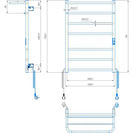 Badrumshanddukstork HOME 95W/230V 77x53 cm rostfritt stål/krom, högerutförande