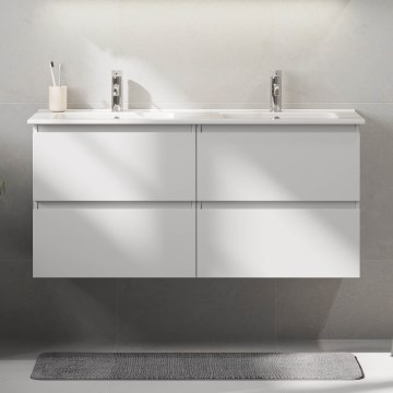 Badrumskommod med tvättställ HELSINKI 120 cm vit
