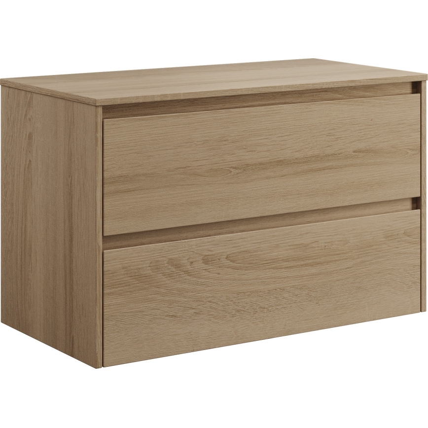 Badrumskommod med tvättställ TRONDHEIM/KRISTIANSAND 90x57x46 cm ek/vit