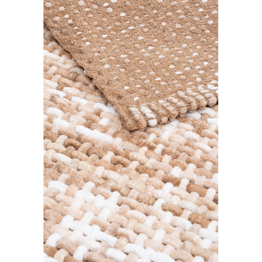 Badrumsmatta BELWEDER 60x100 cm beige/vit