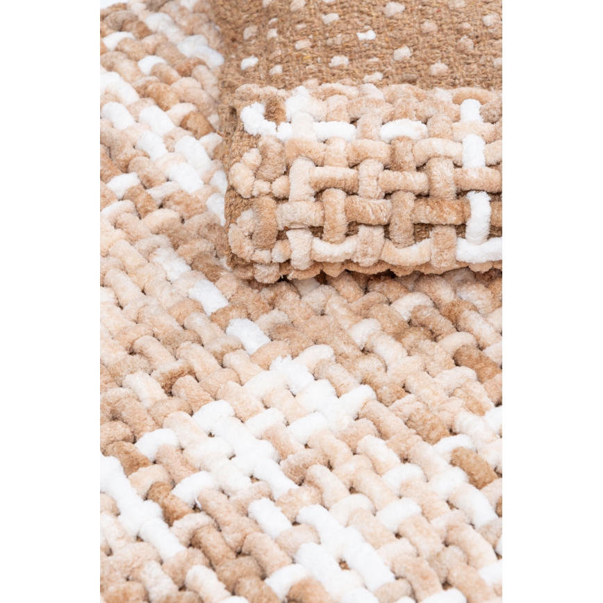 Badrumsmatta BELWEDER 60x100 cm beige/vit