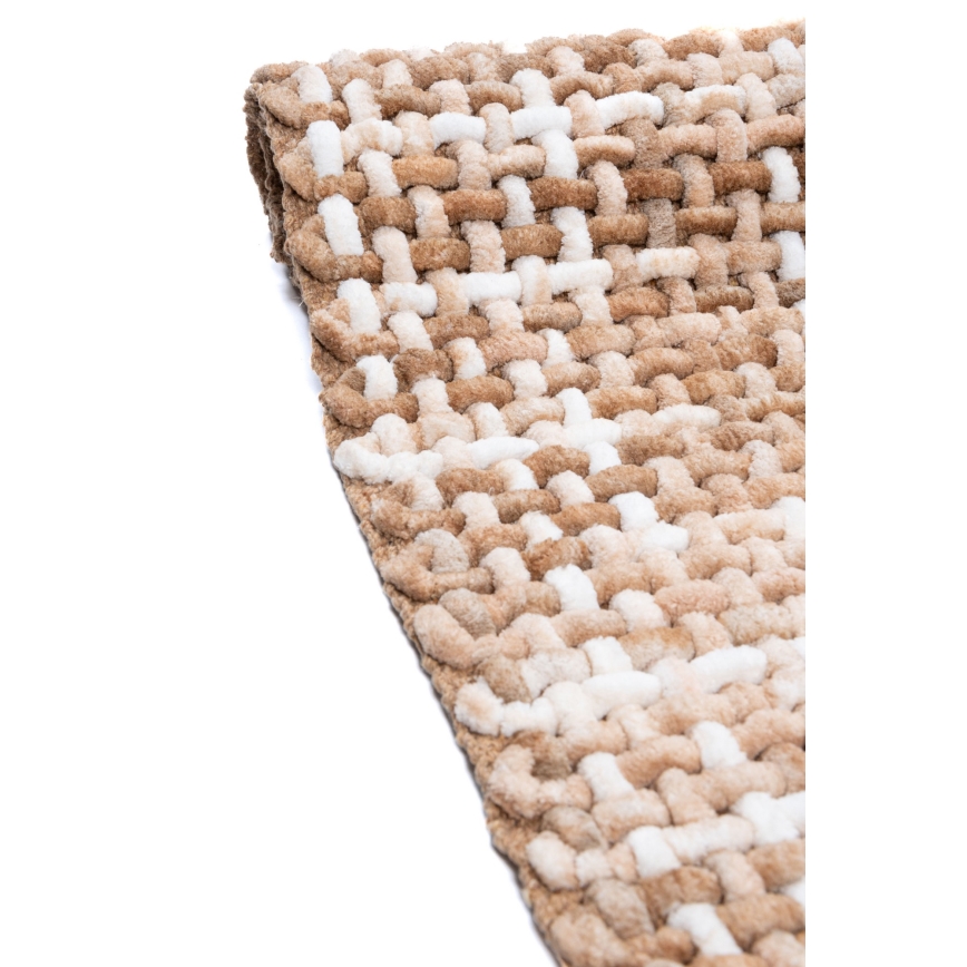 Badrumsmatta BELWEDER 60x100 cm beige/vit