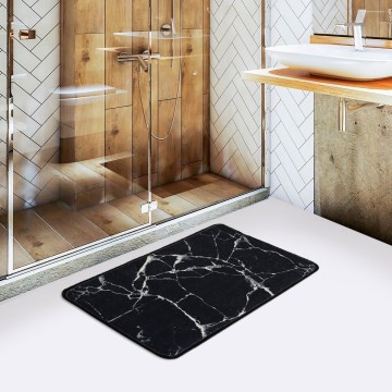 Badrumsmatta MARBLE 40x60 cm svart
