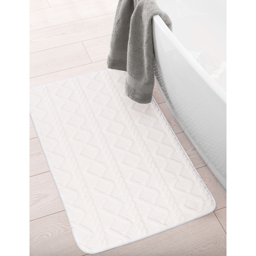 Badrumsmatta NEW STYLE 3D 60x90 cm krämfärgad