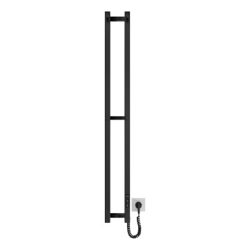 Badrumsradiator HF SLIM 80W/230V 117x14 cm, svart, kantig, IP44