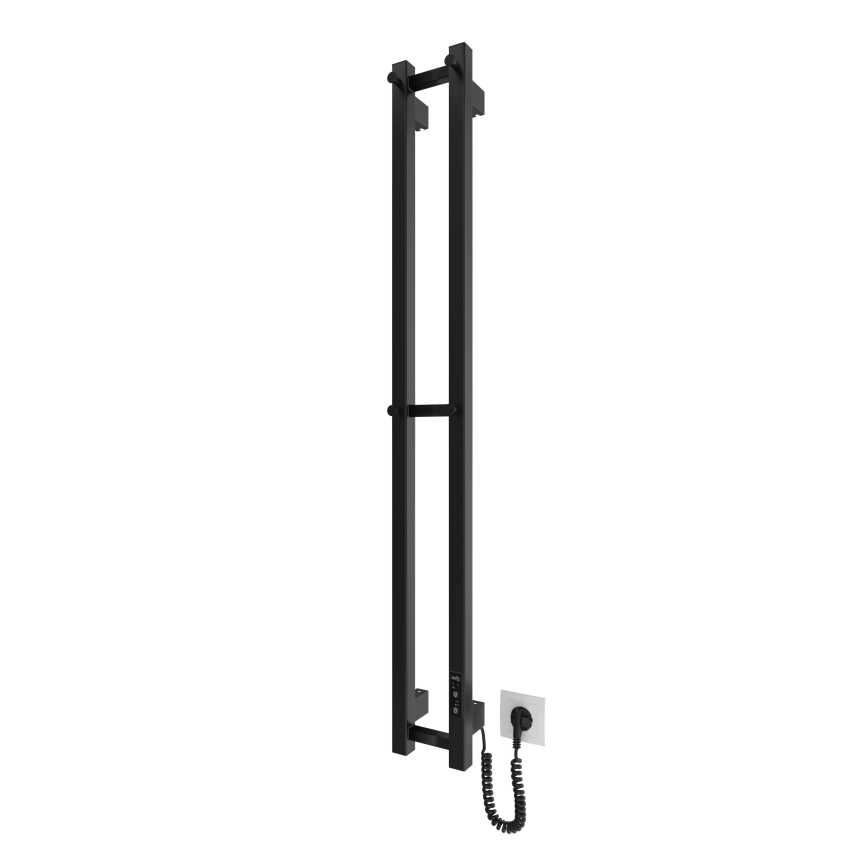 Badrumsradiator HF SLIM 80W/230V 117x14 cm, svart, kantig, IP44