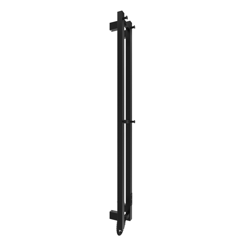 Badrumsradiator HF SLIM 80W/230V 117x14 cm, svart, kantig, IP44