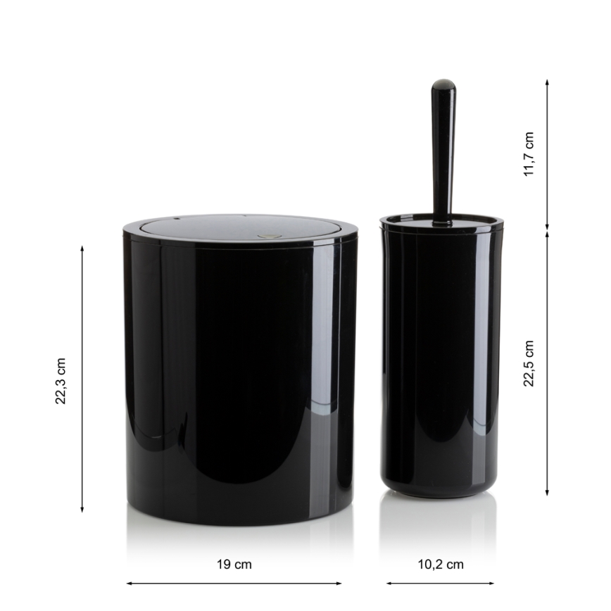 Badrumsset CARMEN 5 delar svart