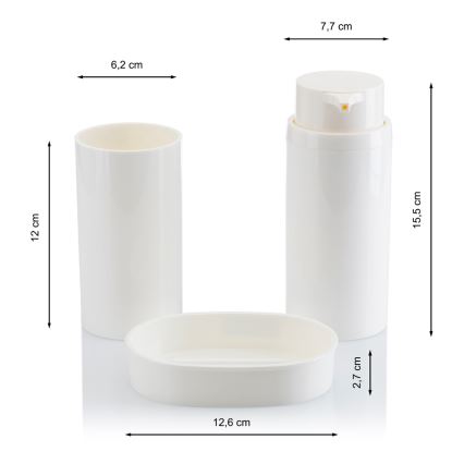 Badrumsset CARMEN 5 delar vit