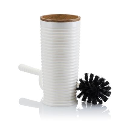 Badrumsset CAROL 5 delar vit/brun