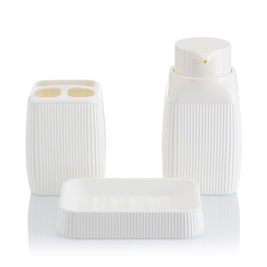 Badrumsset CRYSTAL 5 delar vit