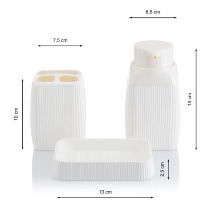 Badrumsset CRYSTAL 5 delar vit