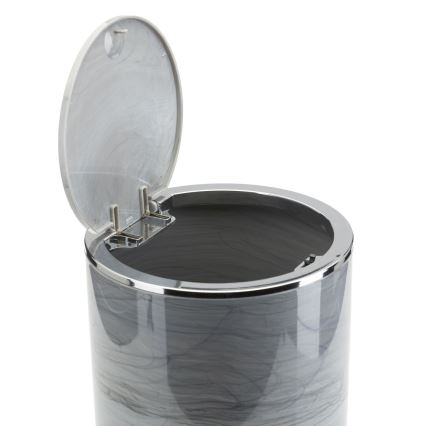 Badrumsset GRIS 5 delar grå/skinande krom