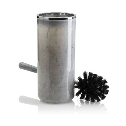 Badrumsset GRIS 5 delar grå/skinande krom