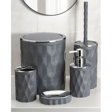 Badrumsset REINA 5 delar antracit/skinande krom