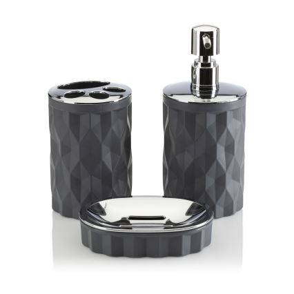 Badrumsset REINA 5 delar antracit/skinande krom