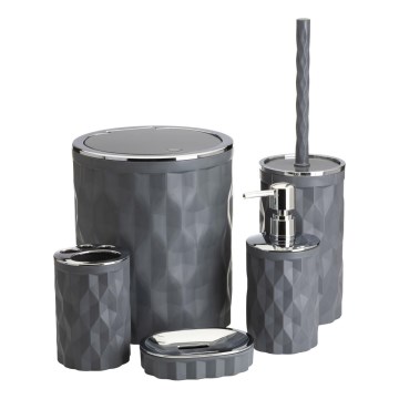 Badrumsset REINA 5 delar antracit/skinande krom