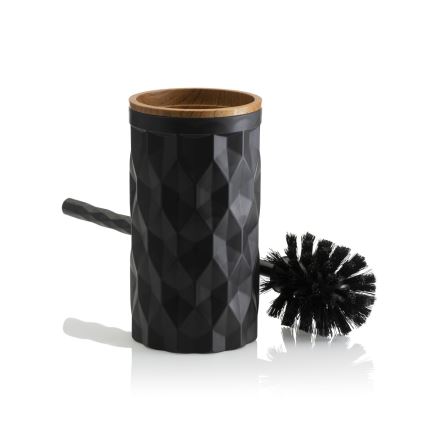 Badrumsset REINA 5 delar svart/brun