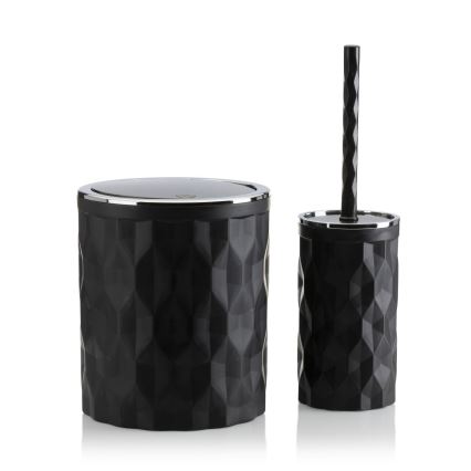 Badrumsset REINA 5 delar svart/skinande krom