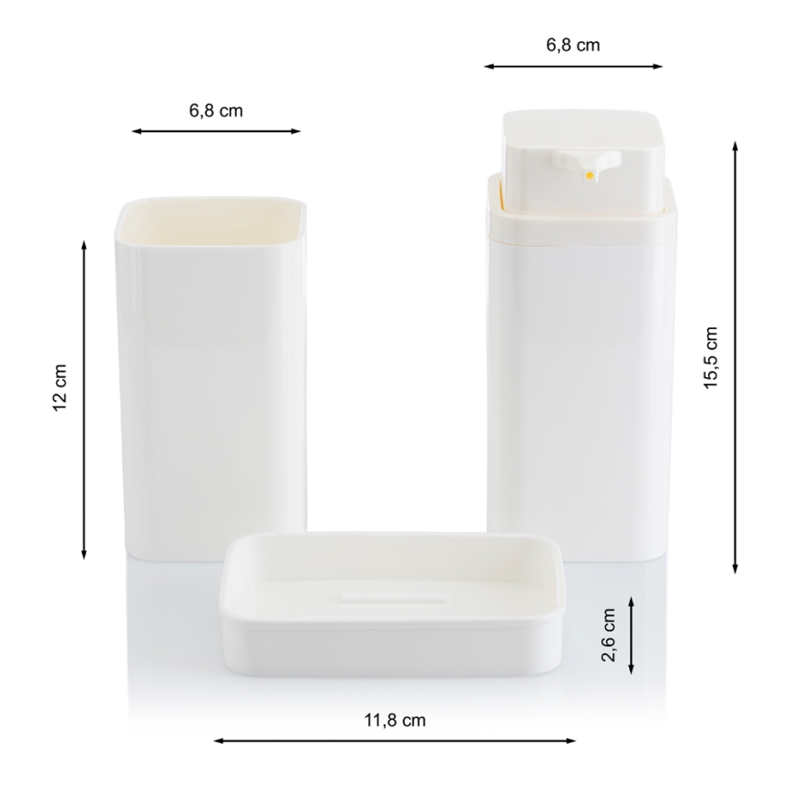Badrumsset SIERRA 5 delar vit