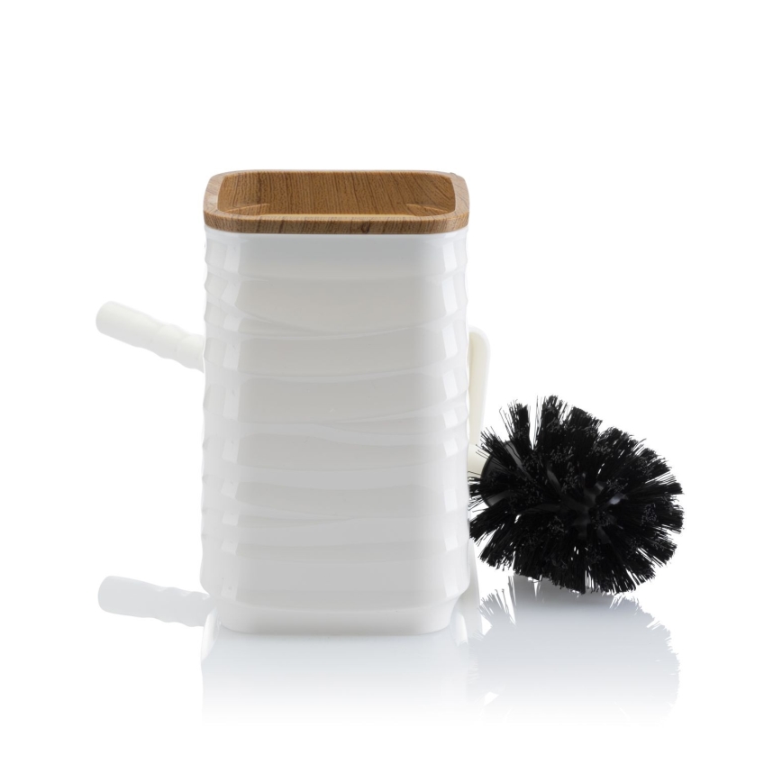 Badrumsset WAVE 5 delar vit/brun