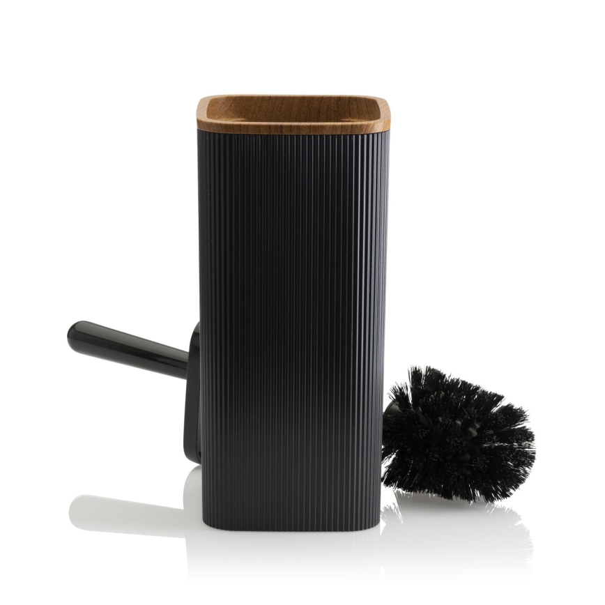 Badrumsset ZOYA 5 delar svart/brun