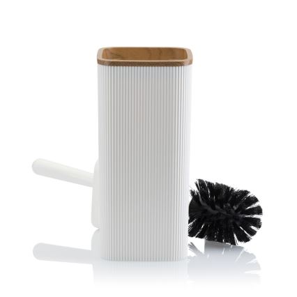 Badrumsset ZOYA 5 delar vit/brun