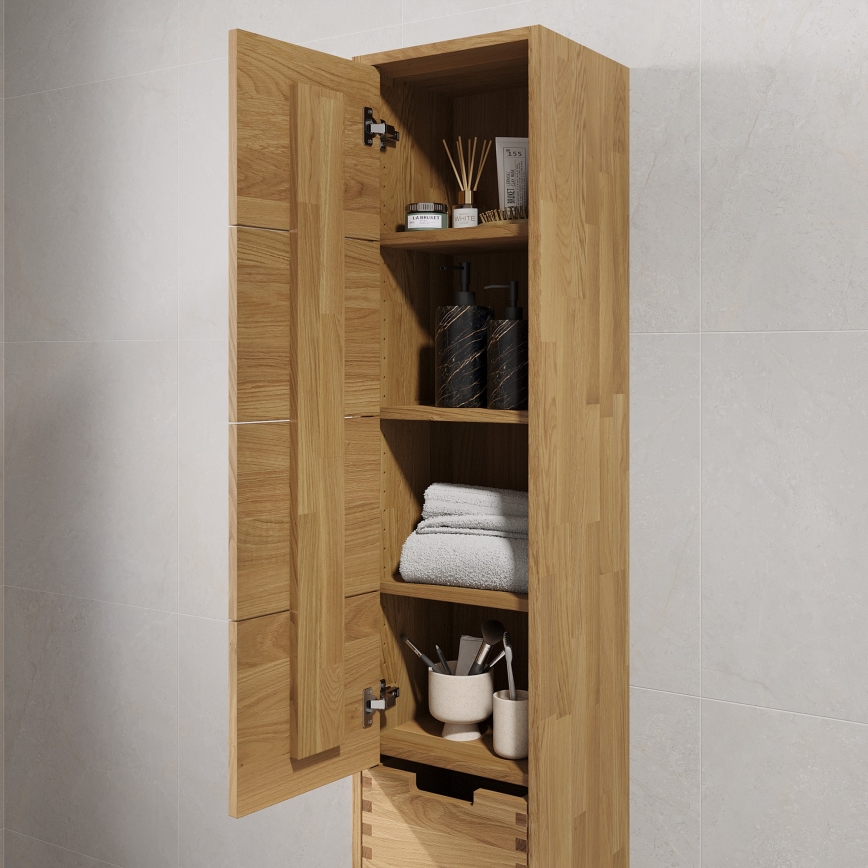 Badrumsskåp GRIBSKOV 175 cm beige/ek