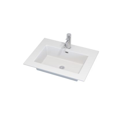 Badrumsskåp med tvättställ GRIBSKOV 60 cm beige/ek/vit