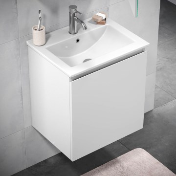 Badrumsskåp med tvättställ KENWOOD 51x55x41 cm vit