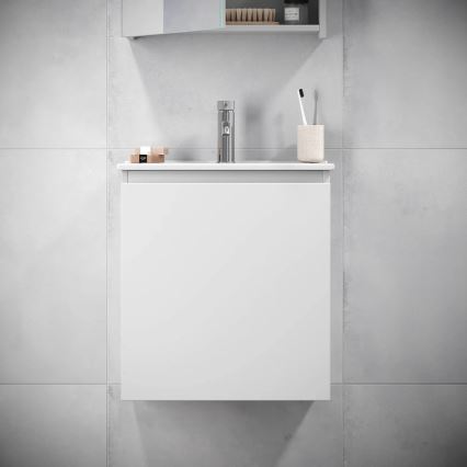 Badrumsskåp med tvättställ KENWOOD 51x55x41 cm vit