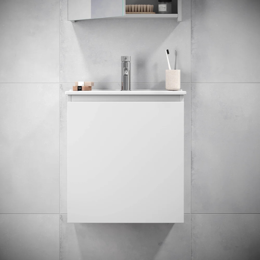 Badrumsskåp med tvättställ KENWOOD 51x55x41 cm vit