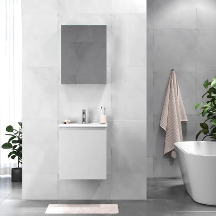 Badrumsskåp med tvättställ KENWOOD 51x55x41 cm vit