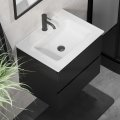 Badrumsskåp med tvättställ KENWOOD 61 x 52 x 47 cm svart/vitt
