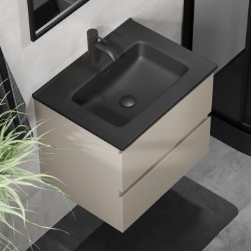 Badrumsskåp med tvättställ KENWOOD 61x52x45 cm marakesh/svart