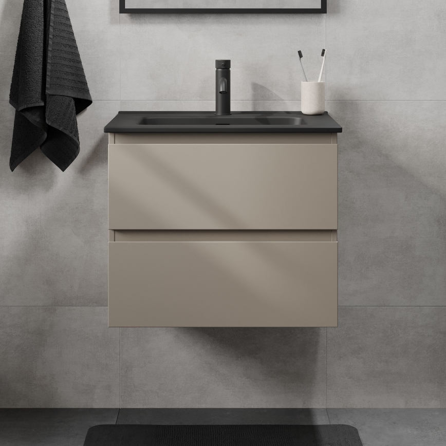 Badrumsskåp med tvättställ KENWOOD 61x52x45 cm marakesh/svart